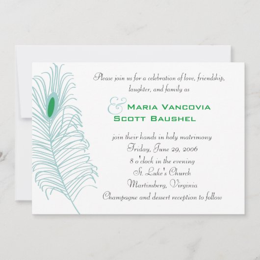 フェザー結婚式招待状 招待状 (正面)