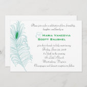 フェザー結婚式招待状 招待状 (正面/裏面)