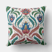 フェザー葉フローラフェイクタペストリーレッドブルーグリーン クッション (裏面)