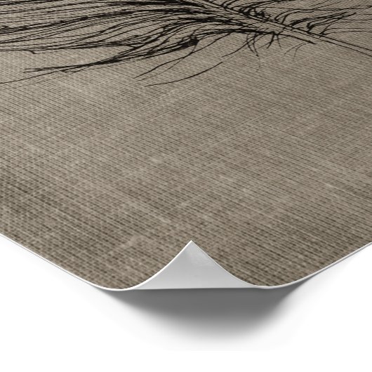 フェザー1号とリネンタフェイクウペアート ポスター (角)