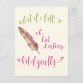 フェザー – もし何秋? – はがき感動的 ポストカード (正面)