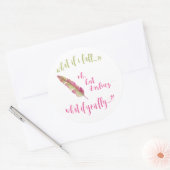 フェザー – もし何秋?ステッカー ラウンドシール (封筒)