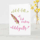 フェザー – もし何秋?勇気付けられる カード (黄色い花)