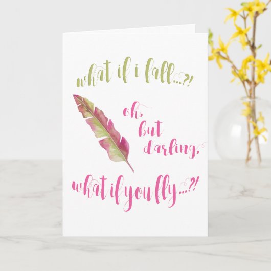 フェザー – もし何秋?勇気付けられる カード (黄色い花)