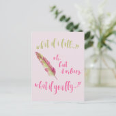 フェザー – もし何秋?-感動的引用文 ポストカード (スタンド正面)