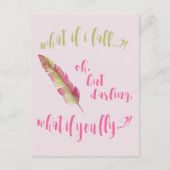 フェザー – もし何秋?-感動的引用文 ポストカード (正面)