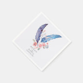 フェザー・ボヘ結婚ミアン スタンダードカクテルナプキン (角)