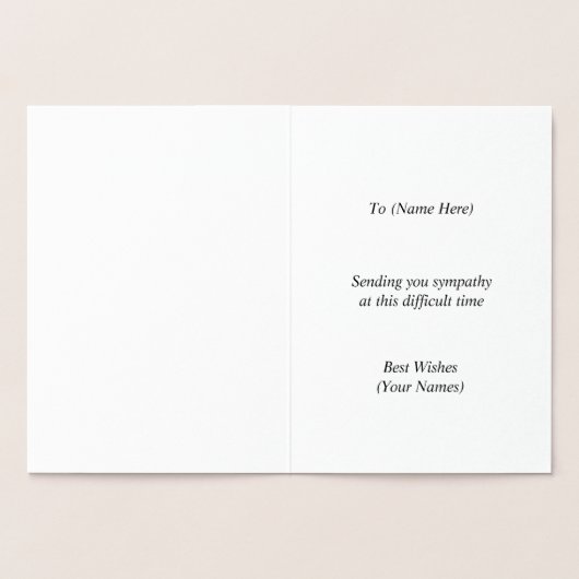 フェザーQuillモチーフ – すべての思考または独自の文字 箔カード (内部)