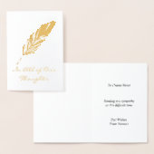 フェザーQuillモチーフ – すべての思考または独自の文字 箔カード (ディスプレー)