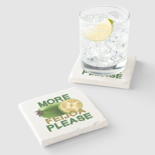 フェジョア・フルーツ！めったにフルーツ好きにはかわいいプレゼントE ストーンコースター (横)