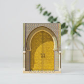 フェスのはがきに美しいモロッコドア ポストカード (スタンド正面)