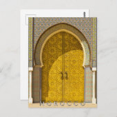 フェスのはがきに美しいモロッコドア ポストカード (正面/裏面)