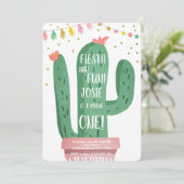 フェスタおよびおもしろいの女の子はサボテンの第1誕生日を飾ります 招待状 (スタンド正面)