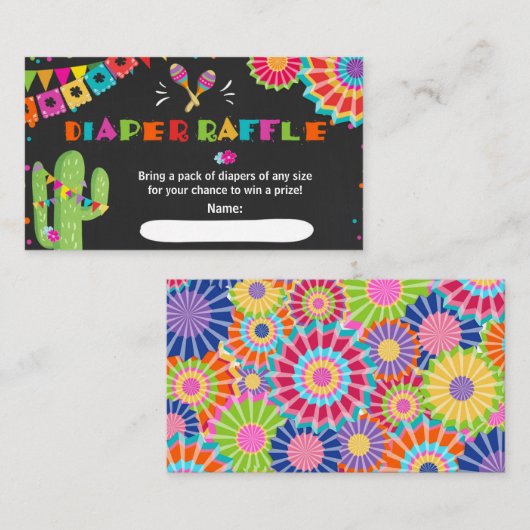 フェスタのおむつのラッフルカードメキシコサボテンの花柄 エンクロージャーカード (正面/裏面)