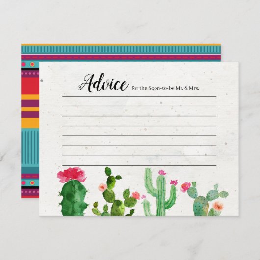 フェスタのカップルのシャワーのモダンなアドバイスカード エンクロージャーカード (正面/裏面)