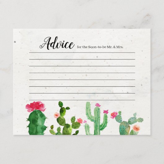 フェスタのカップルのシャワーのモダンなアドバイスカード エンクロージャーカード (正面)