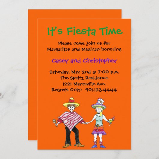 フェスタのカップルのシャワーの招待状 招待状 (正面/裏面)