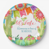 フェスタのサボテンのキンセアニェラの第15誕生会を許可します ペーパープレート (正面)