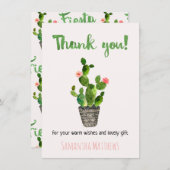 フェスタのサボテンのベビーシャワーのサンキューカード サンキューカード (正面/裏面)