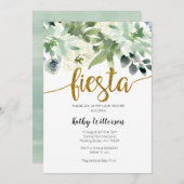 フェスタのサボテンのモダンなベビーシャワーの緑の草木 招待状 (正面/裏面)
