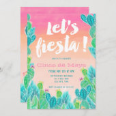 フェスタのサボテンパターン水彩画Cinco deメーヨーを許可します 招待状 (正面/裏面)