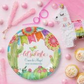 フェスタのサボテン青いCinco deメーヨーマルガリータを許可します ペーパープレート (パーティー)