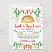 フェスタのタコスの一続きベビーのサンキューカード 招待状 (正面)