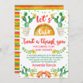 フェスタのタコスの一続きベビーのサンキューカード 招待状 (正面/裏面)