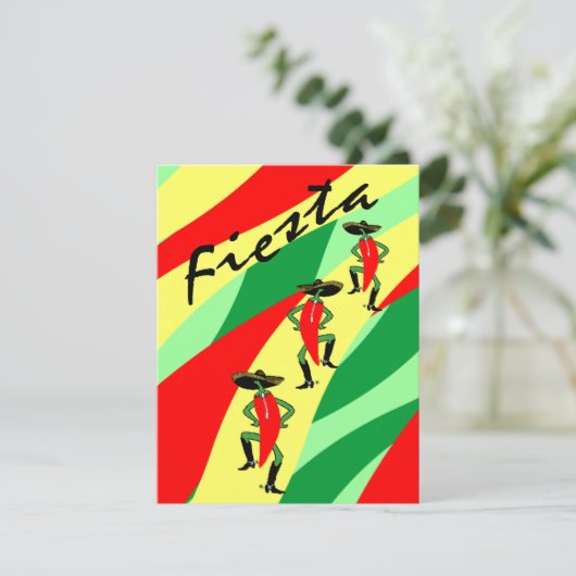 フェスタのテーマのパーティの招待状のカラフルの吹流し 招待状 (スタンド正面)