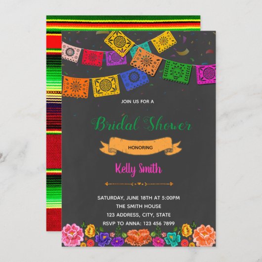 フェスタのテーマのパーティの招待状 招待状 (正面/裏面)