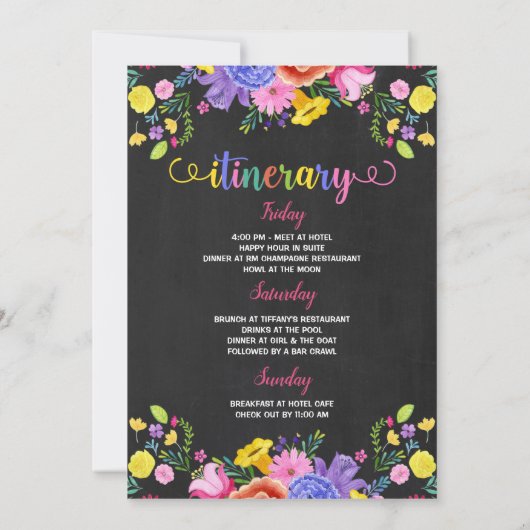 フェスタのバチェロレッテの週末 招待状 (裏面)