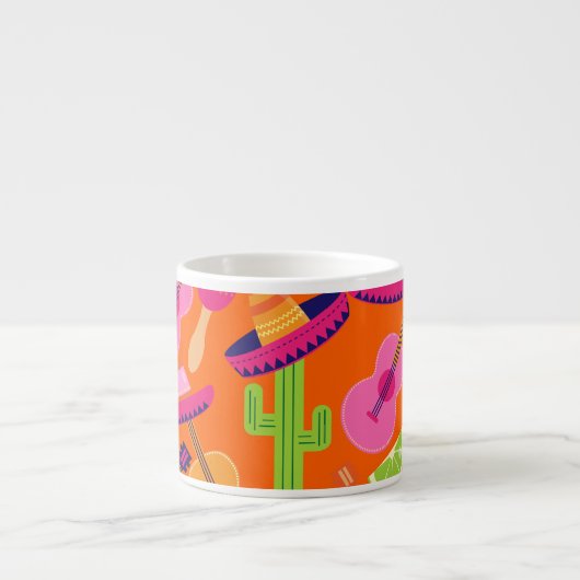 フェスタのパーティーのソンブレロのサボテンはコショウMaracasを石灰で消毒します エスプレッソカップ (正面)