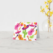 フェスタのパーティーのソンブレロのサボテンはコショウMaracasを石灰で消毒します カード (黄色い花)