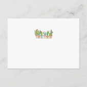 フェスタのベビーシャワーのサボテンは本のエンクロージャを持って来ます エンクロージャーカード (裏面)