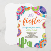 フェスタのベビーシャワーの招待のメキシコ人のサボテンは 招待状 (正面/裏面)
