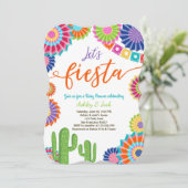 フェスタのベビーシャワーの招待のメキシコ人のサボテンは 招待状 (スタンド正面)