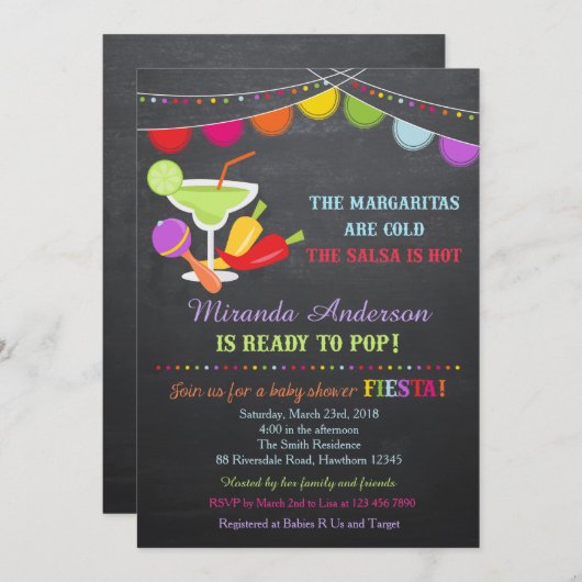 フェスタのベビーシャワーの招待状/ベビーシャワーの招待 招待状 (正面/裏面)