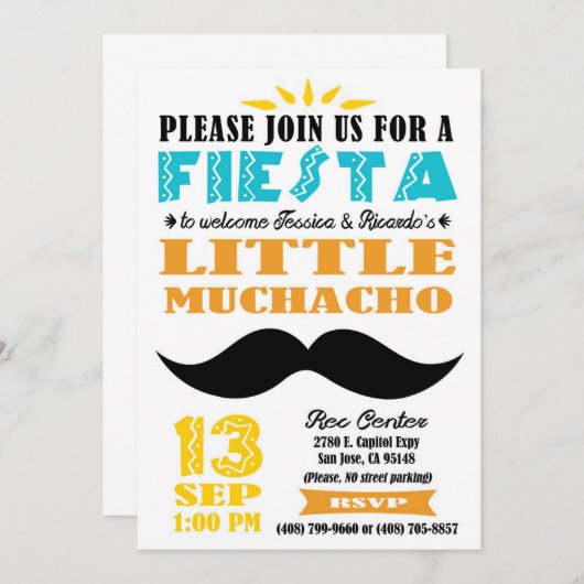 フェスタのベビーシャワーの招待状 招待状 (正面/裏面)