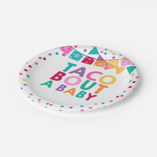 フェスタのベビーシャワーの紙皿7"タコスの一続きベビー ペーパープレート (アングル)