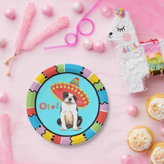 フェスタのボストンテリア ペーパープレート (パーティー)