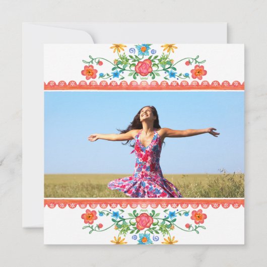 フェスタのマルガリータのサボテンのキンセアニェラのペーパーファン 招待状 (裏面)