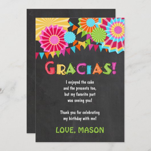 フェスタのメキシコ誕生会のサンキューカード サンキューカード (正面/裏面)