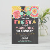 フェスタのメキシコ誕生日のパーティの招待状のピンクの金ゴールド 招待状 (スタンド正面)
