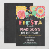 フェスタのメキシコ誕生日のパーティの招待状のピンクの金ゴールド 招待状 (正面/裏面)