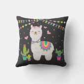 フェスタのラマのアルパカの女の赤ちゃんの子供部屋の装飾 クッション (裏面)