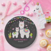 フェスタのラマの女の赤ちゃんのシャワーのサボテンのアルパカのパーティー ペーパープレート (パーティー)