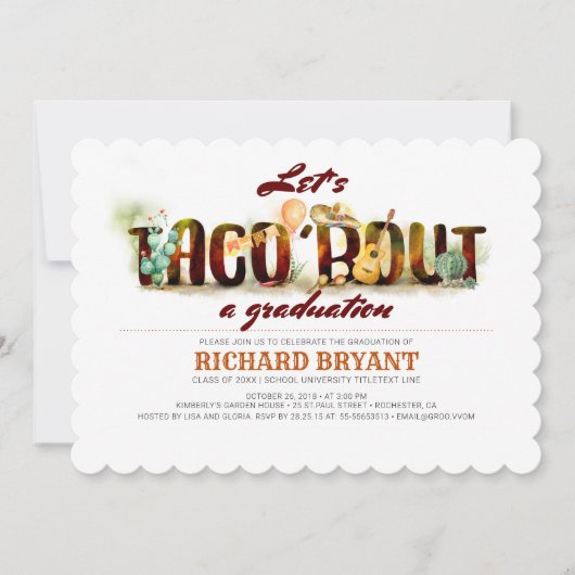 フェスタの卒業の招待状のタコスの一続き 招待状 (正面)