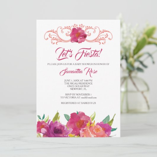 フェスタの女の子のベビーシャワーの招待状 招待状 (スタンド正面)