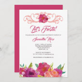 フェスタの女の子のベビーシャワーの招待状 招待状 (正面/裏面)