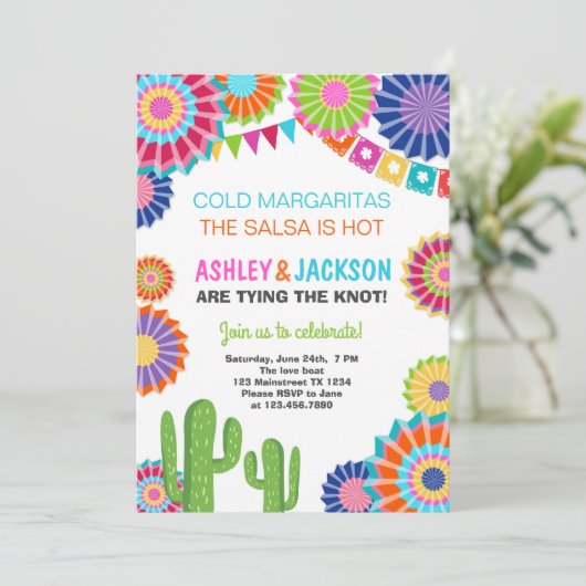 フェスタの婚約パーティの招待状のメキシコ人のサボテン 招待状 (スタンド正面)